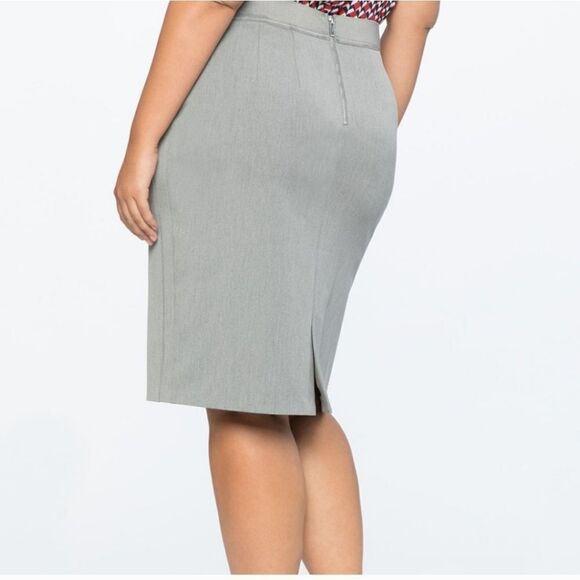 Eloquii Premier Grey Bi-Stretch Work Skirt - Picture 2 of 3